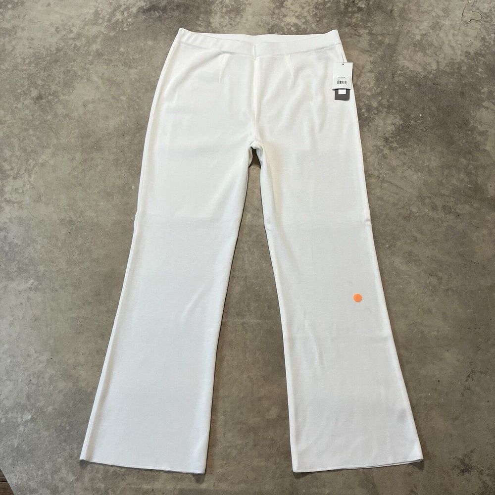 Misook Pants Womens XL‎ White Pull On Fade Resistant Wrinkle Free Straight Leg